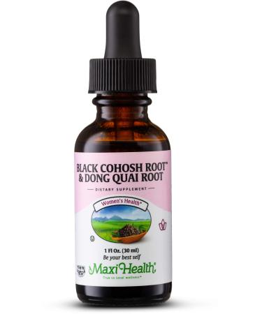 Maxi Health Black Cohosh Root and Dong Quai Root Extract - Women's Formula, 1 Fl Oz Bottle - Kosher