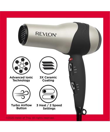 Revlon Turbo Hair Dryer | 1875 Watts | Fast Dry & Maximum Shine | Silver/Grey - Buy Online on GoSupps.com