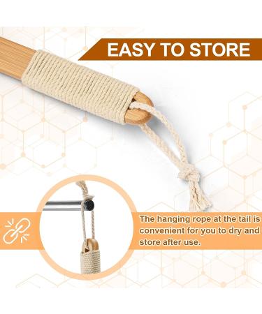 Long Handle Exfoliating Back Scrubber with Natural Bristles - 16.7 Inches Bamboo Body Brush for Wet/Dry Brushing - Back Washer Bath Tool for Men & Women - Buy Online on GoSupps.com