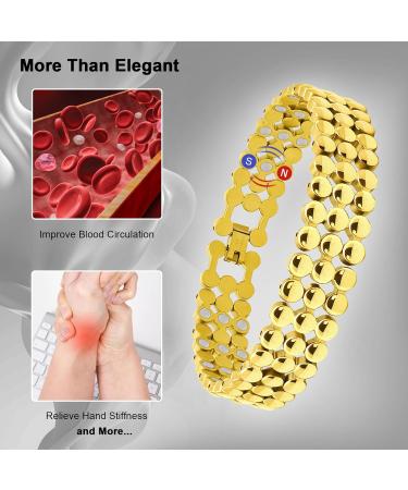 JEROOT 3X Strength Magnetic Bracelet for Women - Titanium Steel Gold Adjustable (3500 Gauss) - International Shipping Available - Buy Online on GoSupps.com