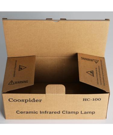 Coospider 100W Infrared Ceramic Heat Lamp for Reptiles & Amphibians - No Visible Light E27 Bulb Holder Perfect for Turtles Lizards Snakes & More - Buy Online on GoSupps.com