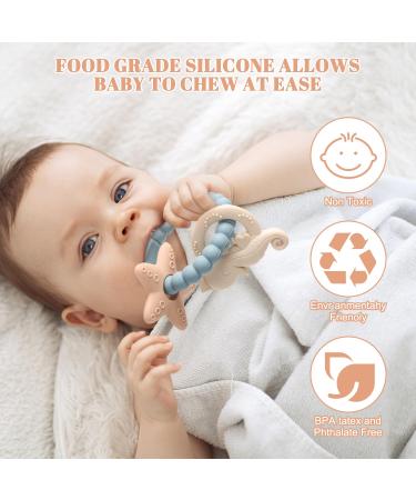ClDy Bite Ring for Babies - BPA-Free Silicone Teether & Baby Biting Toy | Ocean Blue | Soothing & Massaging for Gums from 3 Months - Buy Online on GoSupps.com