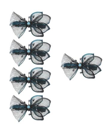 Beaupretty Blue Hair Clips butterfly clip bow clips party fascinators high ponytail clip bows barrette bridal clip clips barrettes spring clip copper wire vintage Decor