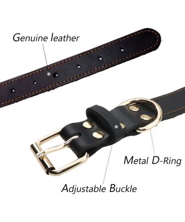 Personalized Leather Dog Collar for Large Dogs - Engraved Name & Phone Number - Black XL | Tagme - Buy Online on GoSupps.com