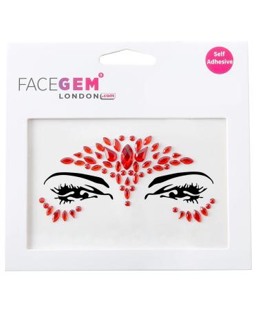 Face Gems Adhesive Glitter face Jewel Tattoo Sticker Festival Rave Party Body Make Up (Red)