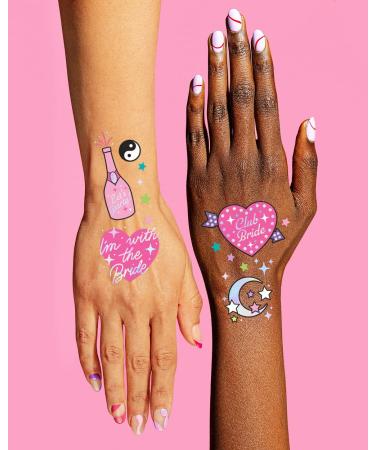 XO Fetti Bride Temporary Tattoos - 46 Iridescent Foil Styles | Bachelorette Party Decoration & Favors - Buy Online on GoSupps.com
