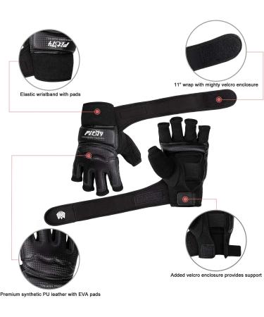 Fitst4 Sports MMA Gloves - Padded Boxing & Training Gloves for Kickboxing Taekwondo & Sparring with Wrist Protection - Black M - International Shipping - Buy Online on GoSupps.com