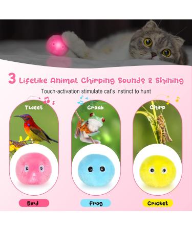 Interactive Cat Balls with Sound - 3 Pieces of Plush Toys for Kittens | Extfans - Buy Online on GoSupps.com