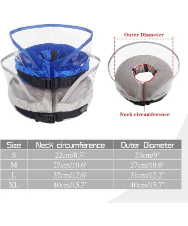 WinMany Inflatable Dog & Cat Recovery Collar - Adjustable Protective Cone for Post-Op Care (Blue Size S) - Buy Online on GoSupps.com