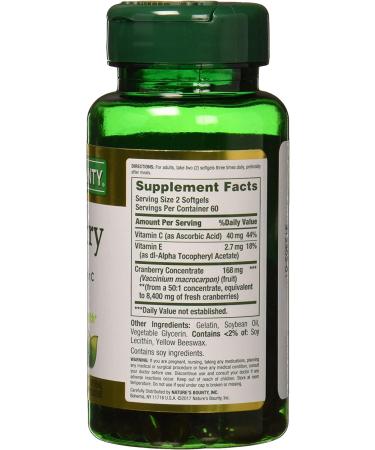 Nature's Bounty Cranberry 4200mg with Vitamin C 120 Softgels - Pack of 2 - Buy Online on GoSupps.com