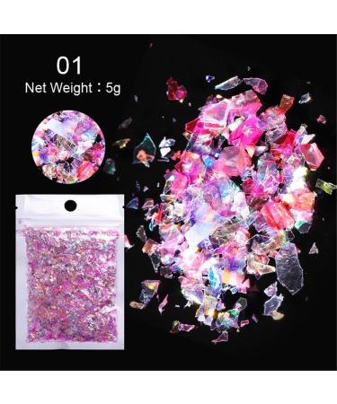 5g/bag Fantasy Shiny Colored Nail Art Sequin Aurora Fragment Irregular Candy Paper Shell Paper(09) - Buy Online on GoSupps.com