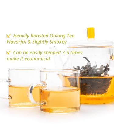 Oriarm Da Hong Pao Roasted Oolong Tea Loose Leaf - 225g (8oz) - High Mountain Wu Long from Fujian Wuyi Rock Tea - Ziplock Resealable Bag - Authentic Chinese Dahongpao Big Red Robe - 8 Ounce Pack - Buy Online on GoSupps.com