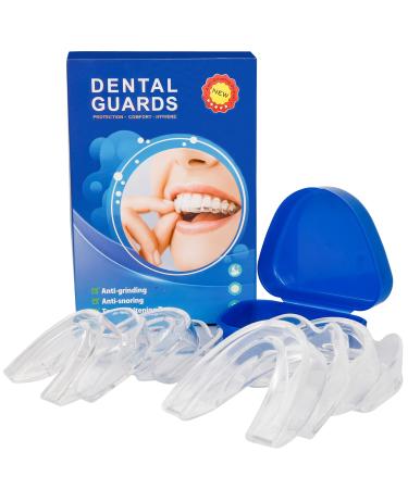 HAOBAOBEI Teeth Mouth Guard Anti Teeth Grinding 8 Pack Dental Night Guard Custom Moldable Braces for Teeth Clenching Bruxism Sport Athletic Whitening Tray 2 Sizes