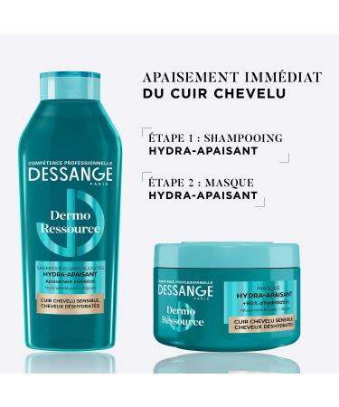 DESSANGE - Masque Cheveux Hydra-Apaisant Dermo Ressource - Formule Enrichie En Algues & Niacinamide Pure - Apaise & Hydrate - Cuir Chevelu Sensible & Cheveux D shydrat s - 280ml - Buy Online on GoSupps.com