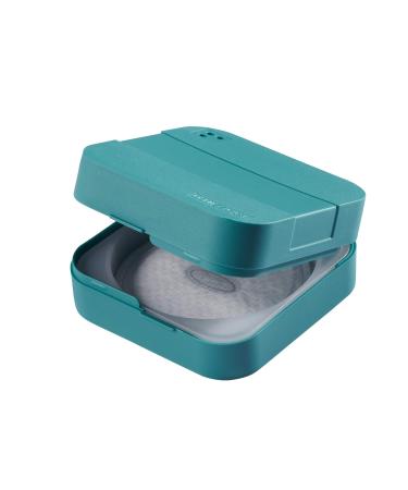 DENTiCASE Set: Patented hygienic storage box turquoise + 24 Super Absorber Pads