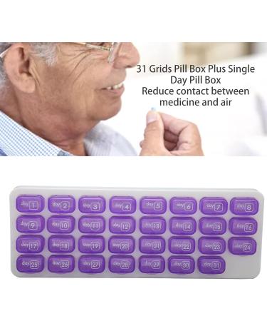 Monthly Pill Organizer | 4-Week Vitamin Case & Travel Medicine Holder - 31 Day Small Compartments - Buy Online on GoSupps.com