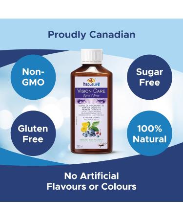 MapleLife Nutrition - Vision Care Syrup 250 ml - Source of Antioxidants - Maintain Eyesight - Promote Eye Health - Marigold Goji Blueberry Beta-Carotene - 30 ml Per Day - Buy Online on GoSupps.com