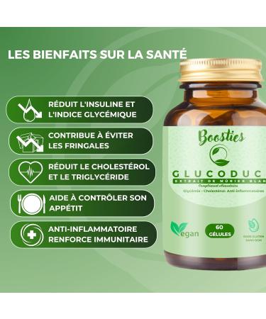 MORUS ALBA - Glucoduce Reducose (White Mulberry Extract) 750mg Weight Reduces Blood Glucose Level Reduces Cholesterol Regulates Appetite- 60 Vegan Capsules Boosties - Buy Online on GoSupps.com