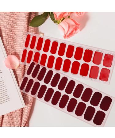 Buy 44-Piece Red Nail Film Set | 22 Gold Red Foil & 22 Burgundy UV Gel Nail Foil - Long-Lasting Starter Kit for Stunning Nails - International Shipping Available - Buy Online on GoSupps.com