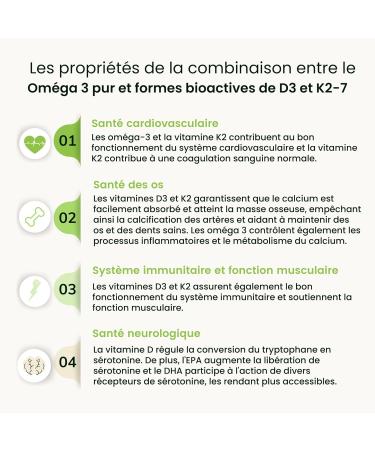 Omega 3 D3 K2 - Extra Concentrated Fish Oil 1000mg with 80% Highly Bioavailable Omega 3 400mg EPA and 300mg DHA + Vitamins D3 2000 IU and K2 MK7 100 mcg - 90 Soft Capsules - Buy Online on GoSupps.com