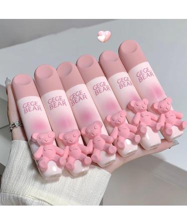 Sitovely 3PCS Cute Bear Matte Lipstick Set Velvet Lipgloss Matte Lipstick Moisturizing Velvet Lip Gloss Long Lasting Pink Color Lip Glaze (B) - Buy Online on GoSupps.com