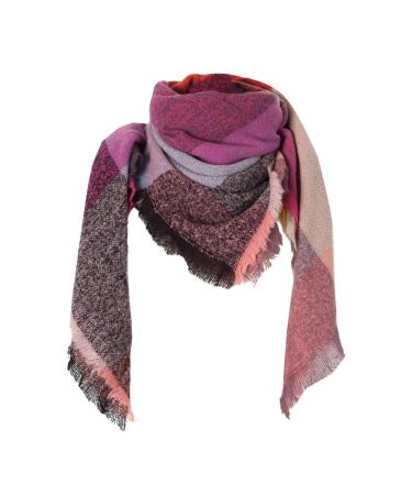 Hanxiulin women cotton scarf women knitting scarf with wool cozy pattern wrap scarf cloths flowers lid bib triangular cloth unit size C