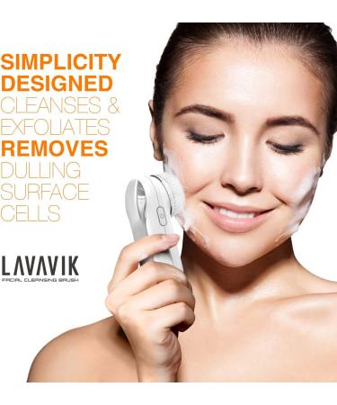 Sonic Facial Cleansing Brush - Rechargeable Waterproof Device for Deep Cleaning & Exfoliating - Gentle Massaging - 2 Brushes Included - White - Buy Online on GoSupps.com