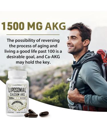 Liposomal Calcium AKG Supplement 1500 MG (Alpha-Ketoglutaric Acid), More Effective Than AAKG, Ca AKG for Longevity, Age Defense, Cellular Energy, Metabolic Function, 120 Softgels 60 Count (Pack of 2) - Buy Online on GoSupps.com