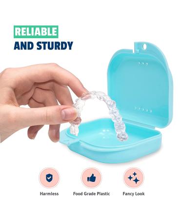 Mrs. Odonto Retainer Case - Pack of 2 - Odorless Mouth Guard Case - Ventilated  Durable & Hygienic for Carrying and Protecting Braces  Dentures & Aligners - 3.14 x 3.14 x 1.1 - (Bluish) Pack of 2 Bluish - Buy Online on GoSupps.com