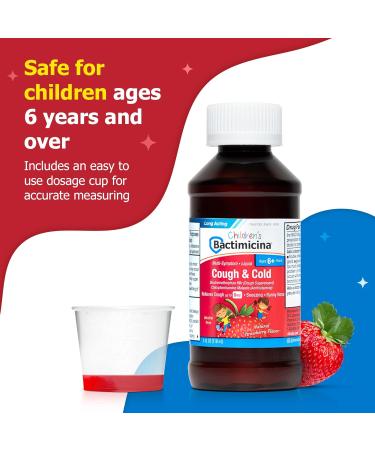 Children's Cough and Cold Liquid - Natural Strawberry Flavor - Cough Medicine for Kids Ages 6+ - 4 FL OZ - Shop Internationally - Buy Online on GoSupps.com