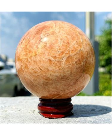 Natural Crystal Rough Natural Moonstone Crystal Polished Ball Stone +Wooden Base Quartz Stones - Buy Online on GoSupps.com