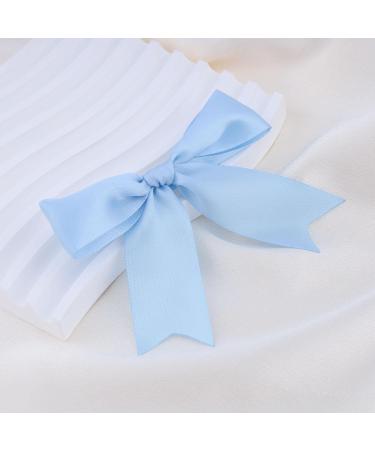 Aneneiceera Vintage Silk Bow Hair Clip Blue Bow Hair Barrette Clip Tiny Tulle Hair Bow Clip French Bowknot Tail Clips Cute Bowknot Hair Accessories for Women and Girls Gifts (Light Blue) - Buy Online on GoSupps.com