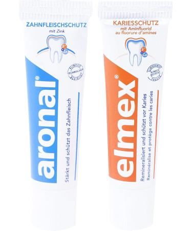 Aronal & Elmex Mini Double Protection Toothpaste - Pack of 6 (6 x 24 ml) | International Shipping Available - Buy Online on GoSupps.com