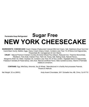 Andy Anand Sugar Free New York Cheesecake 9 - Gourmet Gift with Greeting Card for Special Occasions (2 lbs - Buy Online on GoSupps.com