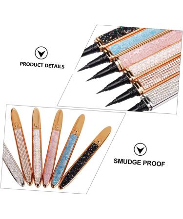 PLAFOPE 4 Pcs Diamond Eyeliner Cosmetic Pens Gold Eyeliner Professional Eyeliner Pen Rose Gold Plated Black - Buy Online on GoSupps.com