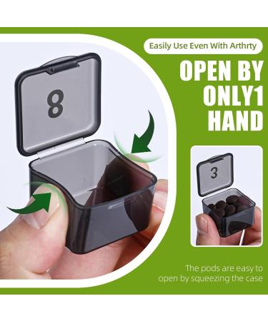 30 Day Pill Organizer - Large Squeeze to Open Pill Box | Portable Monthly Medicine & Vitamin Organizer (Black) for Travel - Buy Online on GoSupps.com