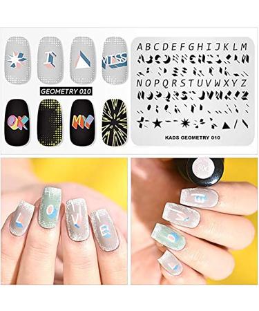 BANGSUN Nail Stamping Plate - Fashion Geometry Words Letters & Stars Pattern | Multi Design for Stunning Nail Art - Buy Online on GoSupps.com