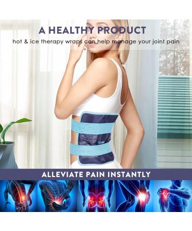 Reusable Ice Pack for Injuries with Straps - Large Heating Pad for Pain Relief - 14.57X10.62 M - Nylon & Plush - Buy Online on GoSupps.com