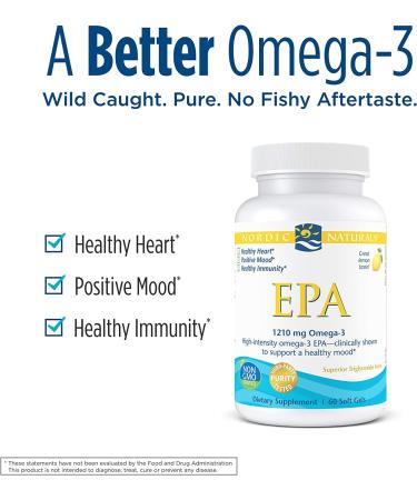 Buy Nordic Naturals EPA Lemon 1000 mg - 60 Soft Gels | Omega-3 Supplement - Buy Online on GoSupps.com
