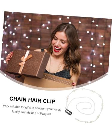 minkissy Pearl Chain Hair Clip Hair Pearls Bridal Hair Pieces Head Piece for Wedding Bride Hair Jewelry Hair Extension Chains Hair Ties for Girls Hair Extension Tassel Hair Extension Clip - Buy Online on GoSupps.com