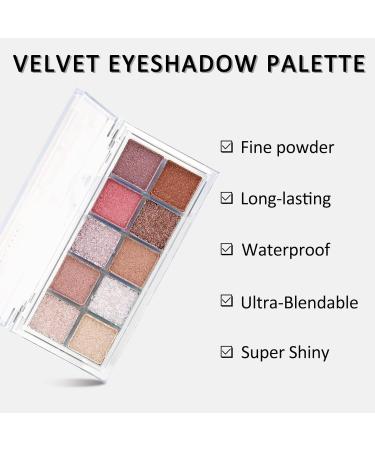 Erinde 10 Colors Glitter Eyeshadow Palette - Long-Lasting Highly Pigmented & Waterproof Korean Makeup Set with Brush #13-C - Buy Online on GoSupps.com