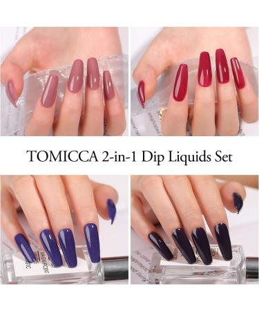 TOMICCA Dip Powder System Starter Kit - 2x15ml Dipping Top & Base Coat with Activator | No UV/LED Dip Manicure Set | Large Capacity Liquid Set for Nail Polish - Buy Online on GoSupps.com