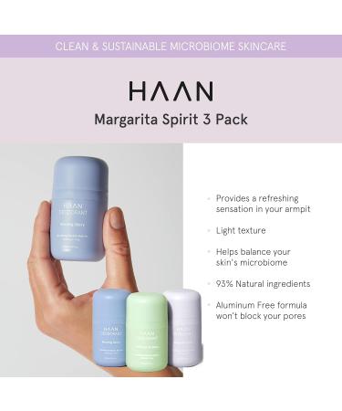 Pack of 3 HAAN Natural Deodorants for Women and Men | Margarita Spirit Morning Glory Purifying Verbena Fragrance with 24 Hour Odor Protection | Vegan Deodorant Balance Your Skin's | 4 Fl. Oz. Each - Buy Online on GoSupps.com