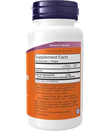 Now Foods Astaxanthin 4 mg - 90 Softgels | Powerful Antioxidant Supplement - Buy Online on GoSupps.com