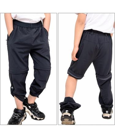 Feoya Children's Outdoor Hiking Pants - Zip Off & Removable Shorts Quick-Drying Trekking Pants for Unisex Youth & Girls - 150 Gray - Buy Online on GoSupps.com