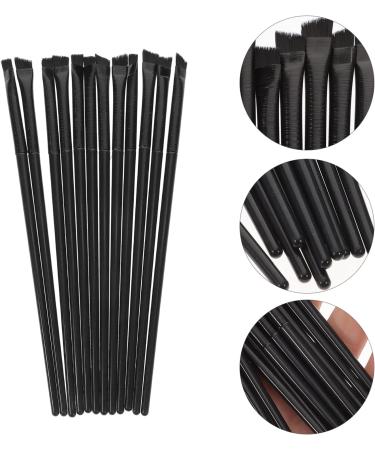 OHPHCALL 12Pcs eyeliner brush eye shadow brush angled eyebrow brush makeup eyeliner brush eyeliner 14.5x0.7x0.5cm Black - Buy Online on GoSupps.com