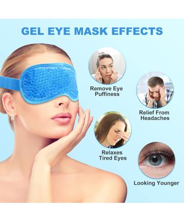 CandyFouse 2 Pack Gel Eye Mask - Reduce Dark Circles - Reusable Cold/Hot - Plush Fabric - Women Eye SPA - Stress Relief - Beauty Care - Blue (2PCS) - Buy Online on GoSupps.com