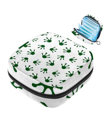 Women Frog Paw Print Napkin Storage Bag Portable Zippered Napkin Pouch for Teen Girls Women Ladies