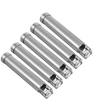 Exceart 5st Moxa presser smoke-free moxa sticks strip holder moxa-roller-stick MOXA-stick press rod roll Moxa tank holder for moxibusization sticks stainless steel vanilla ai zhu