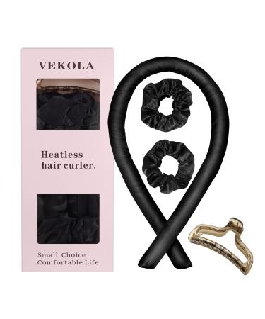 Vekola Headless Hair Curler Headband | Creates Heatless Curls and Waves While You Wear (Black)